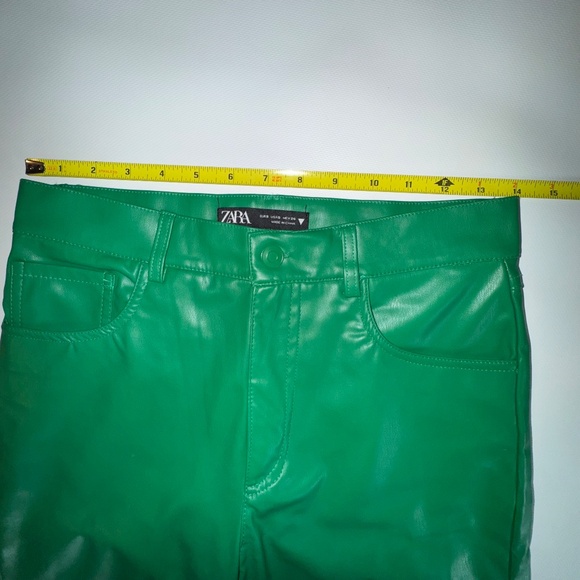 ✨PRICE DROP✨ Woman Coloured Faux Leather Trousers Pant Green sz - Picture 10 of 12